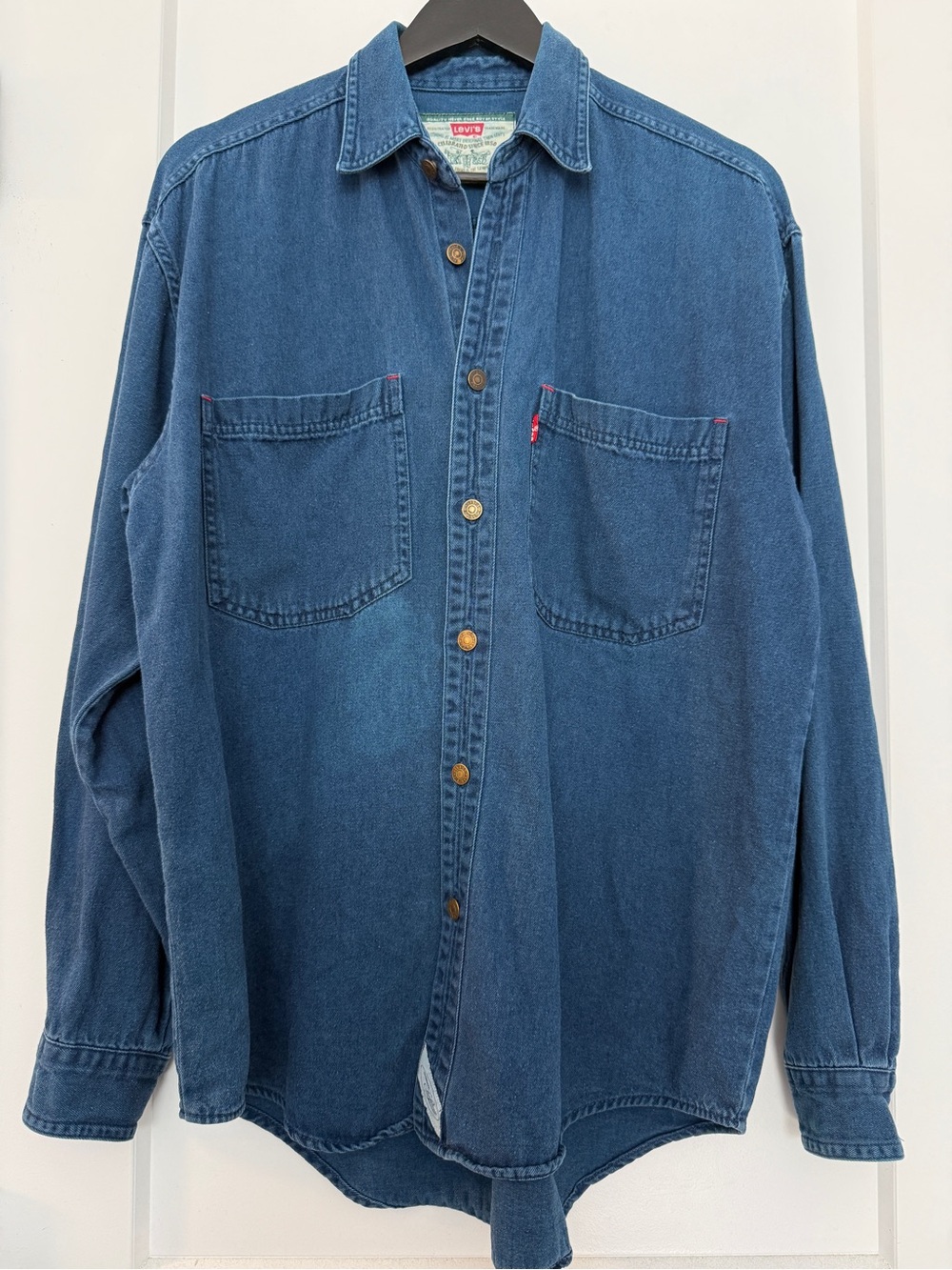 Vintage 90s Levi’s Men's Metal Button Oversized Denim Work Shirt - S